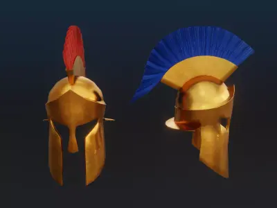 Ancient greek helmet Low-poly 3D model