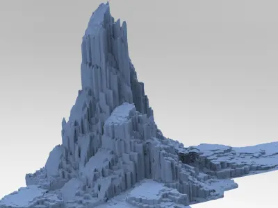 Halo Forerunner Inspired Mountain Rocks 3D model