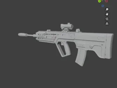 gun 6 Low-poly 3D model