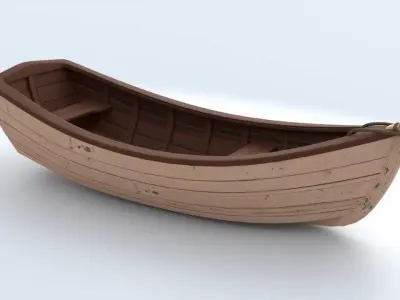 boat for game Low-poly 3D model