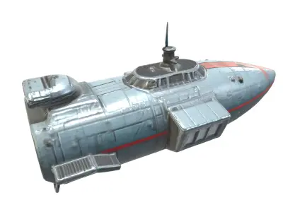 Sci Fi Water ship Watercrafts Low-poly 3D model