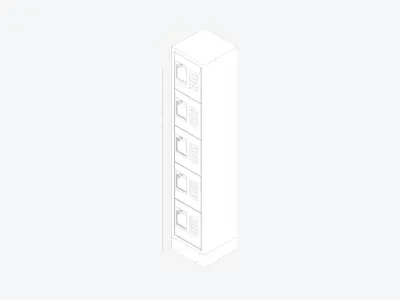 Locker - Metal - Locka - Classic - Five Tier Low-poly 3D model