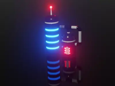 Cyber cooling tank Free low-poly 3D model