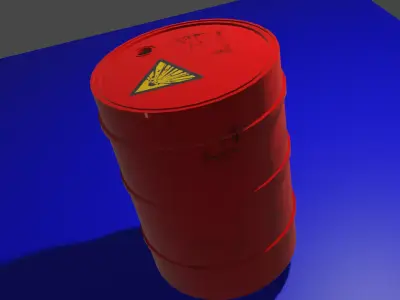 Explosive Barrel Free low-poly 3D model