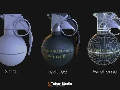 M67 Frag Grenade Low-poly 3D model get