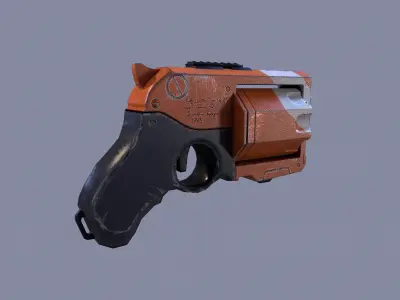 Revolver sci-fi game ready pbr Low-poly 3D model