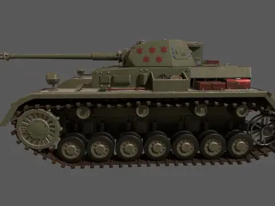 Bolder tank Low-poly 3D model