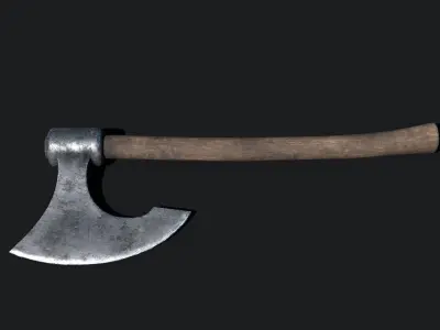 3D Medieval Versatile Battle Axe GameReady PBR Weapon Low-poly 3D model