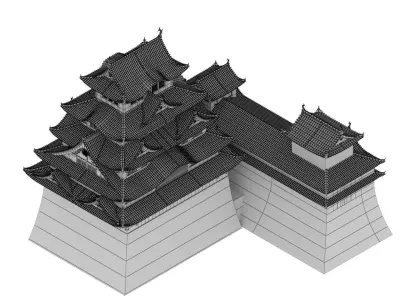 chinese place 3d model  Low-poly 3D model