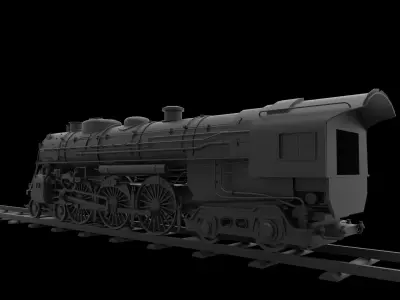steam engine locomotive Low-poly 3D model purchase