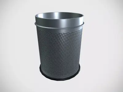 Office Dustbin Low-poly 3D model