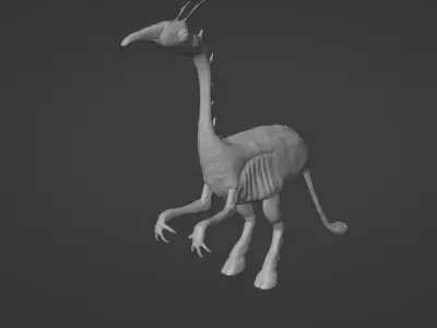 high poly creature giraffe 3D model