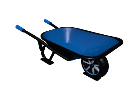 Futuristic Glowing Wheelbarrow 3D Model 3D model