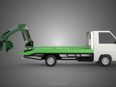 PICK UP PALM OIL FRUIT LOADER GRAB TRUCK CRANE GRABBER JAWS LIFT 3D model