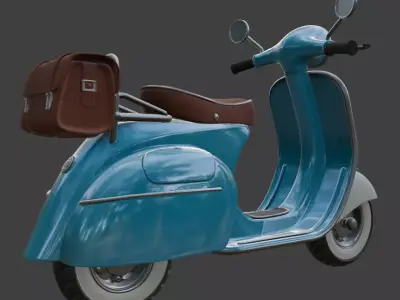 Vintage Retro Scooter 3D Model 3D model
