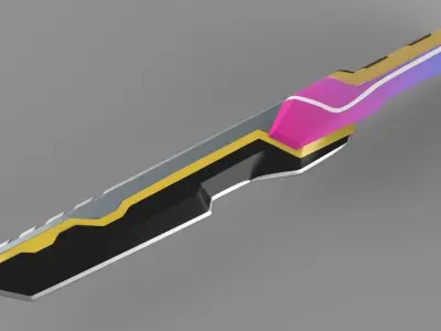 Dagger 3D model three different colored swords 3D model