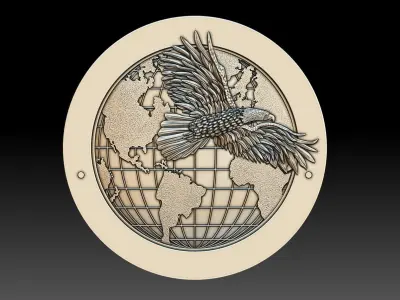 Eagle and globe seal 3D print model