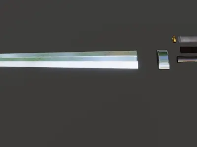 Handcrafted Realistic Greatsword Replica - 3D Model Low-poly 3D model