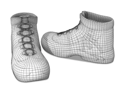 Tactical Combat Cargo Boots Low-poly 3D model