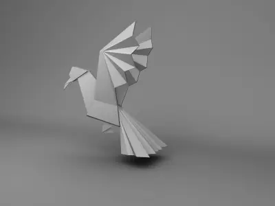 Origamic brid Low-poly 3D model