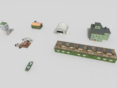 low poly military pack Low-poly 3D model purchase