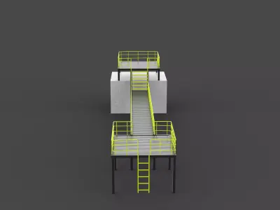 steel platform and walkway  3D model