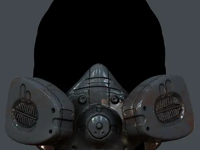 Gas mask helmet 3d model scifi  Low-poly 3D model 3