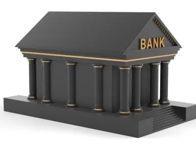 Bank Building Symbol 3D model purchase
