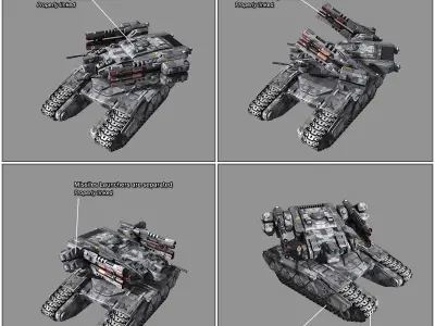 SF Heavy Tank - MX7 Low-poly 3D model