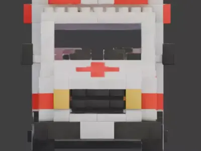 Voxel RC Ambulance 3D Model Low-poly 3D model
