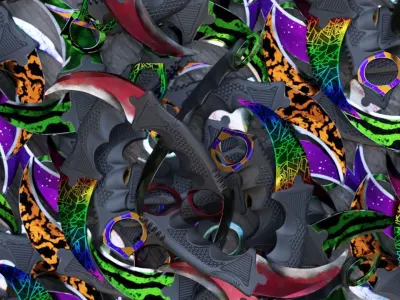 Karambit knife CS GO SKINS Low-poly 3D model