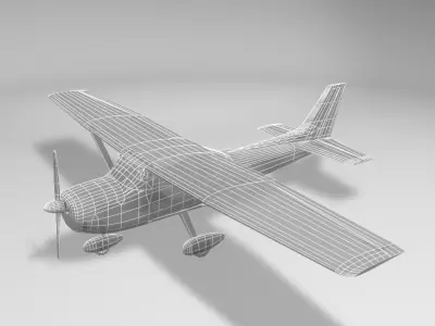 Cessna 172 Skyhawk Aircraft Low-poly 3D model