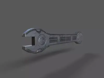 Old Wrench Low-poly 3D model