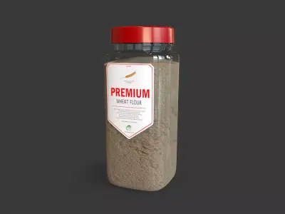 Wheat Flour Container A01 Low-poly 3D model