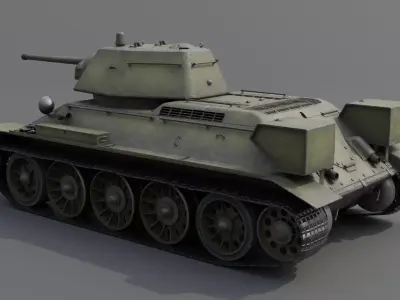 T-34 M1942 Medium Tank Low-poly 3D model