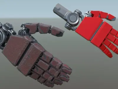 Fully rigged animated low poly frobot hand Low-poly 3D model