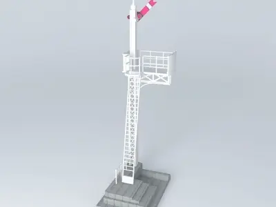 Eco Rail Track Signal Single Old Steam Days Free 3D model