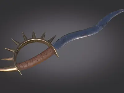 Stylized Medieval Sword melee weapon game ready Low-poly 3D model buy