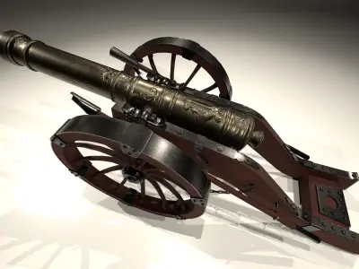 Louis XIV Cannon 3D Model  Low-poly 3D model