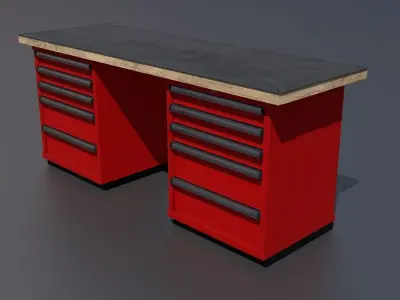 Workshop workbench 1 PBR 3D model