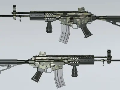 Rifle K2C1 Low-poly 3D model