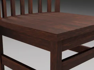 Old wooden chair Free low-poly 3D model purchase