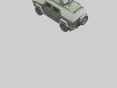 Military Armored SUV model Low-poly 3D model