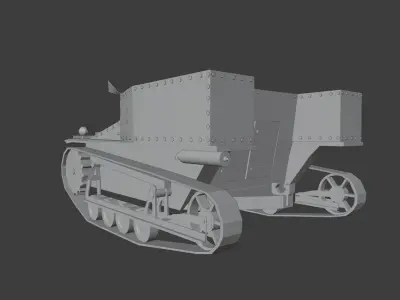 carden loyd tankette 3D Model Low Poly Low-poly 3D model