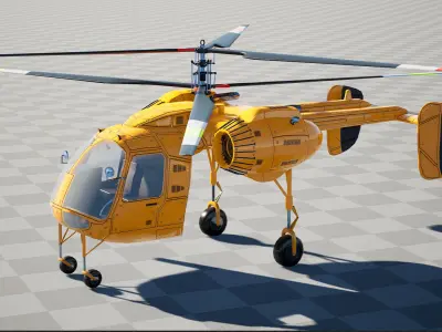 ZBL KA36 Helicopter - Unreal Engine Project Low-poly 3D model