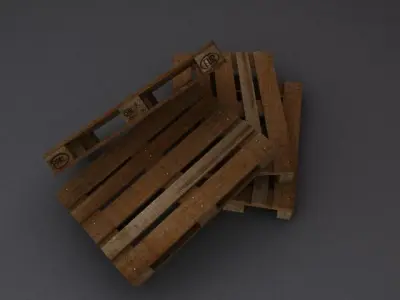 Wooden pallet - europalette Free low-poly 3D model