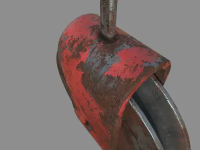 Old Winch Low-poly 3D model