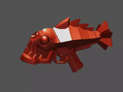 Shark Pistol Game Ready 3D Model Low-poly 3D model