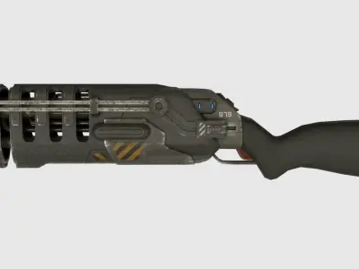 Low Poly Plasma Rifle and RPG Launcher With PBR Materials Low-poly 3D model
