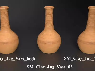 Handmade Clay Jug Vase - Rustic Pottery Free low-poly 3D model